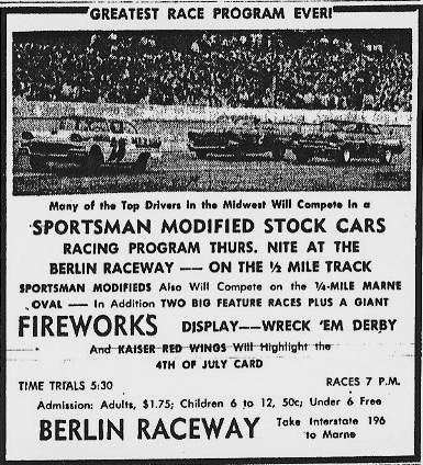 Berlin Raceway - Old Ad (newer photo)